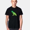 Green T-Rex Dinosaur Silhouette T Shirt