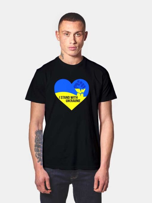 I Stand With Ukraine Love Fist T Shirt