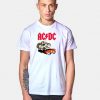 ACDC Flaming Car Cartoon T Shirt