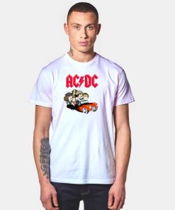 ACDC Flaming Car Cartoon T Shirt
