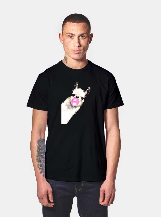 Bubblegum Sneaky Llama T Shirt