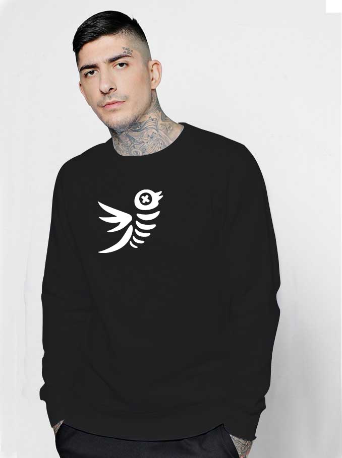 Twitter Bird Skeleton Bones Sweatshirt