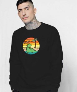 Vintage Beach Dinosaur Drawing Sweatshirt