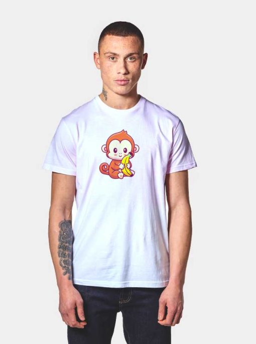 Cute Monkey Holding Banana T Shirt