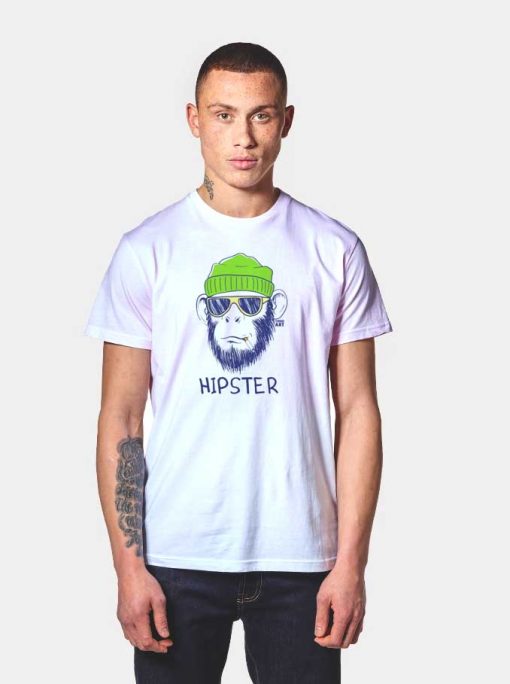 Hipster Beanie Monkey T Shirt