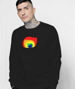 Vintage Rainbow Cats Cartoon Sweatshirt