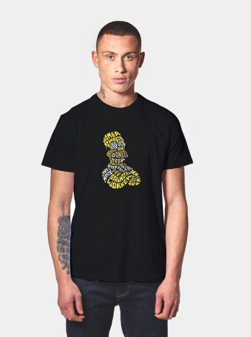 Homer Simpson Word Art Calligram T Shirt