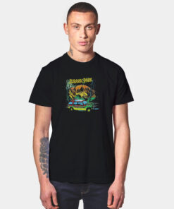 Dino Attacking Jurassic Park Tour SUV Classic T Shirt