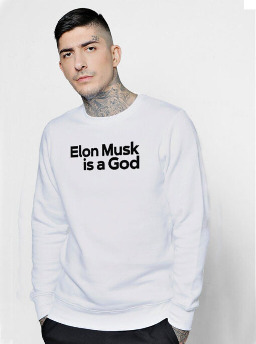 Biden Wearing Elon Musk Is A God Sweatshirt