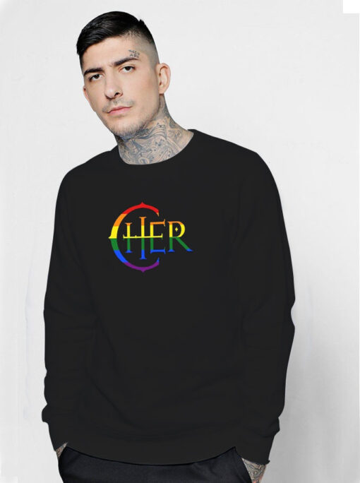 Cher Logo Pride Flag Sweatshirt