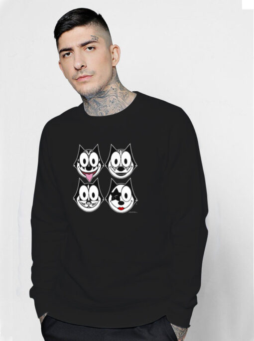 Felix The Cat Kiss Parody Sweatshirt