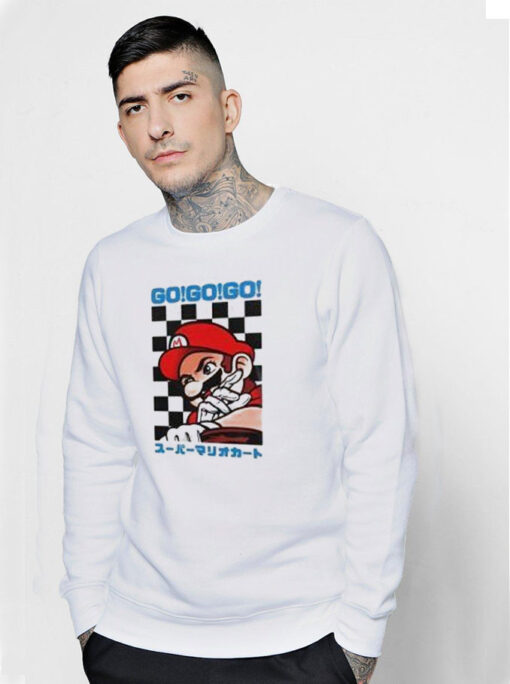 Go Go Go Super Mario Kart Retro Japanese Sweatshirt