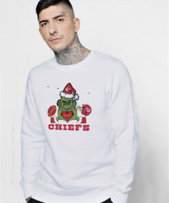 Grinch Loves Chiefs Football Helmet Sweatshirt