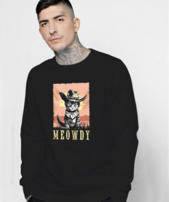 Parody Meowdy Cowboy Sunset Vintage Sweatshirt
