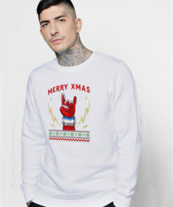 Santa Metal Fist Merry XMas Christmas Sweatshirt